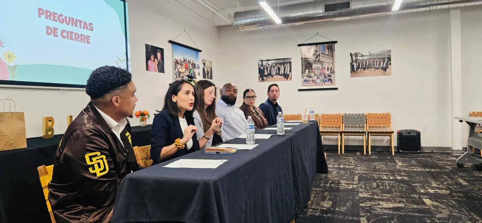 Brenda speaking on an event panel
