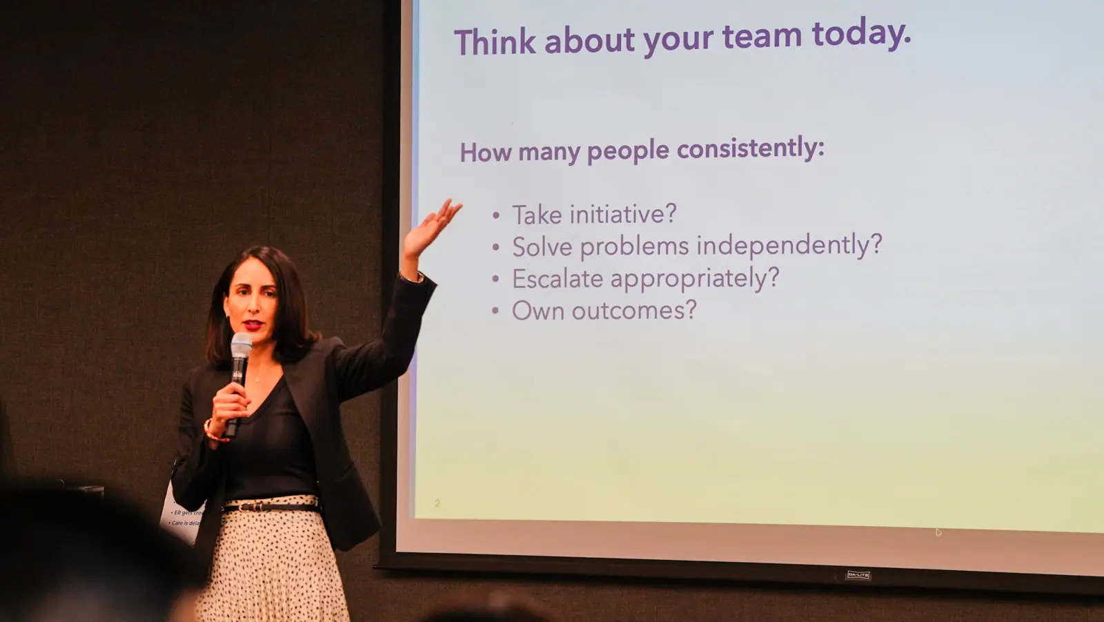 Brenda presenting a leadership workshop